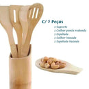 Jogo De Bambu 5 Peças Para Cozinha - Top-shoop